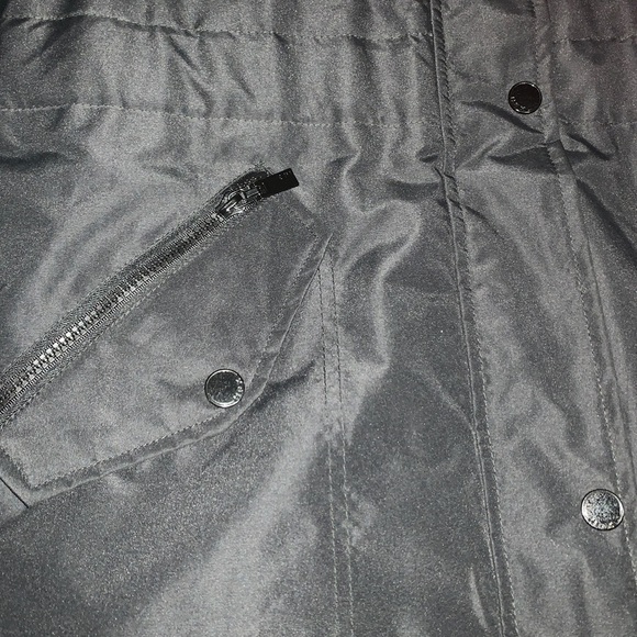 HFX L Puffer Jacket Parka Faux Fur Brim Hood Insulated Black Very Warm - Picture 9 of 9